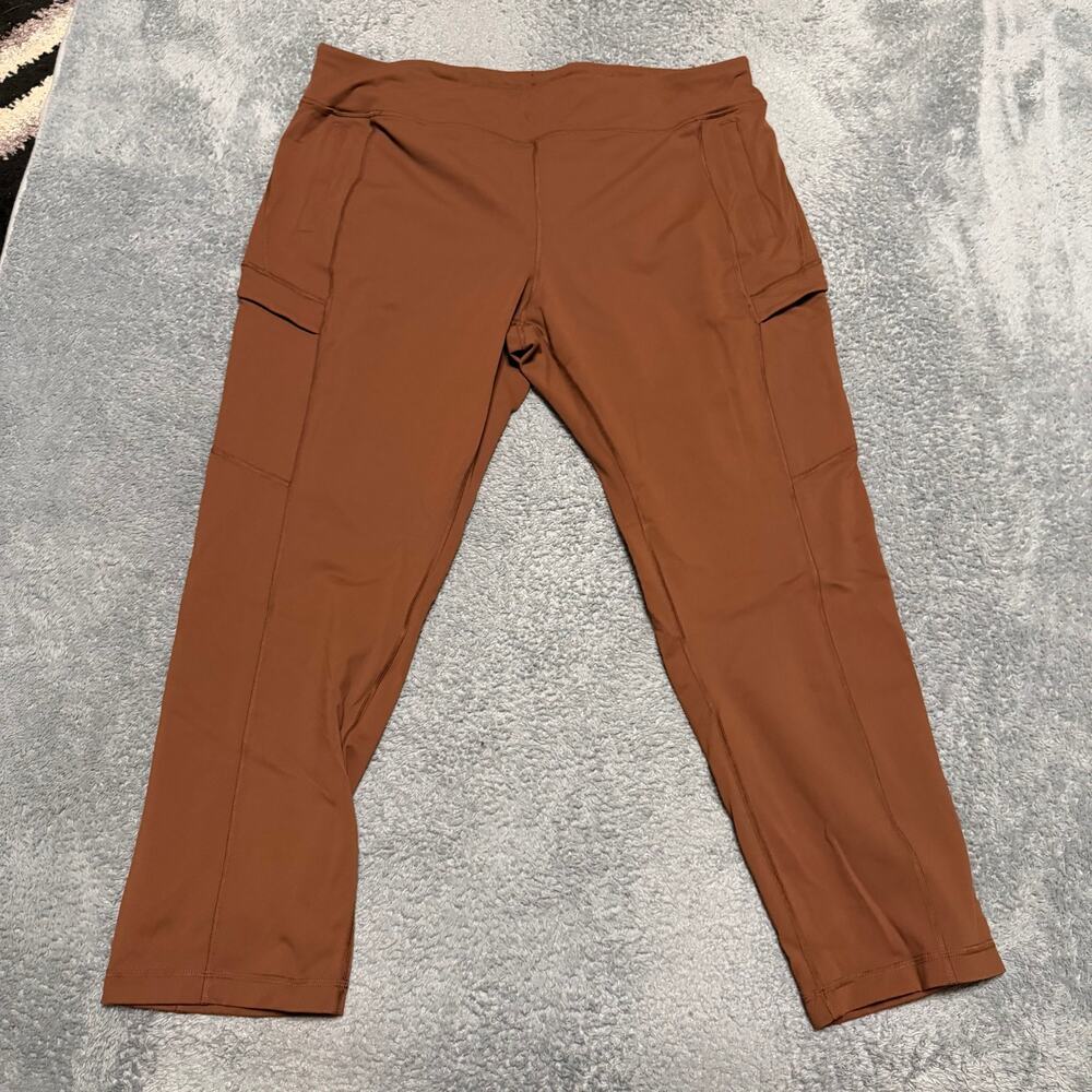 Duluth Trading Pants Womens XXL NoGA Namastash Gray Straight Leg Orange Rust